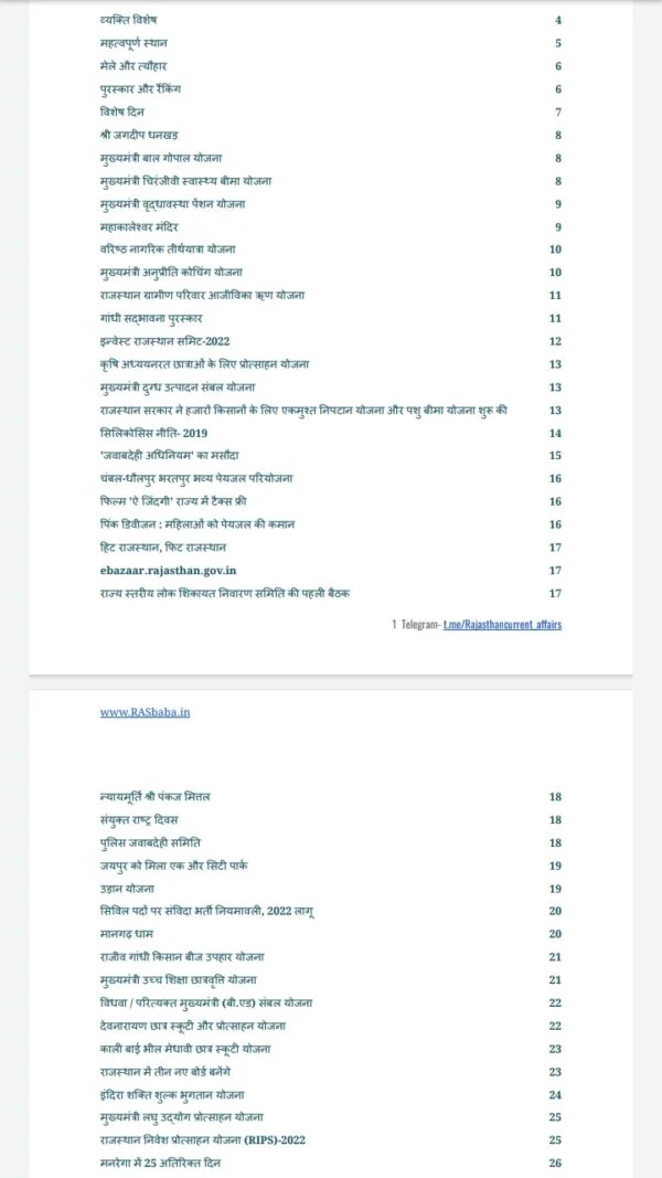 Rajasthan current affairs 2022